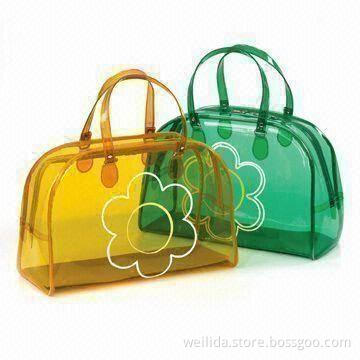PVC Handbags, Customized Logos Accepted, Measures 37.5 x 25 x 15.5cm